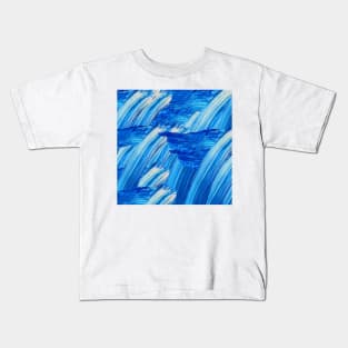 Blue Brush Strokes Kids T-Shirt